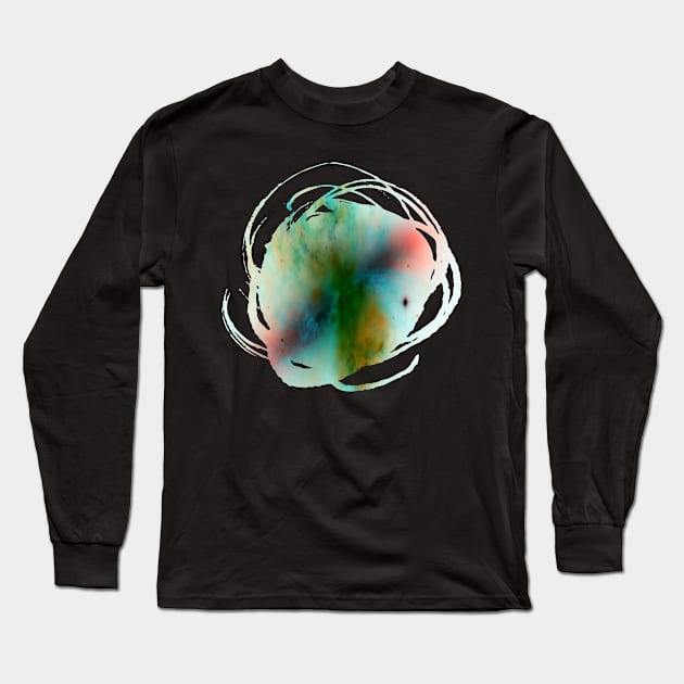 Paint brush stroke enso galaxy whoosh multiverse Long Sleeve T-Shirt by Blacklinesw9